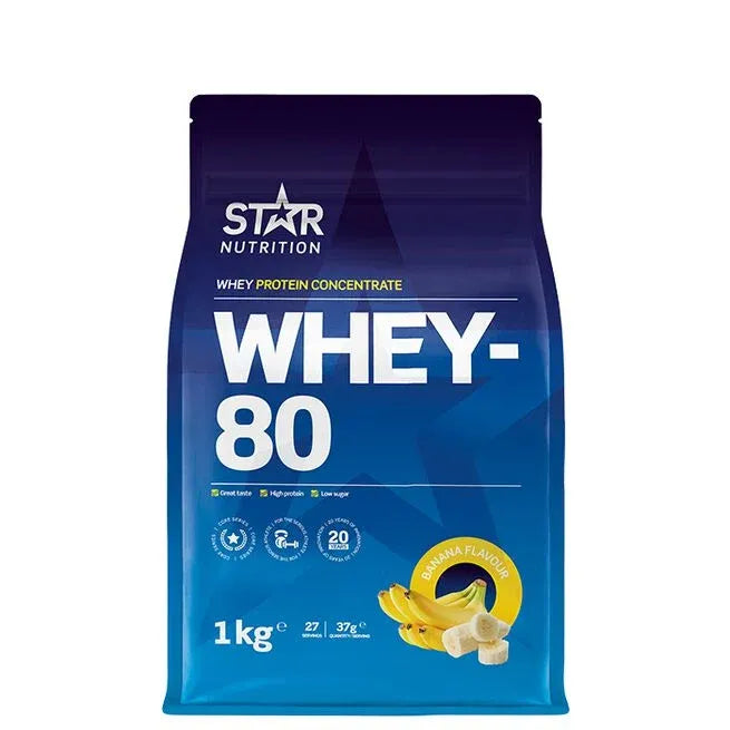 Star Nutrition Whey-80, 1 kg, Banan