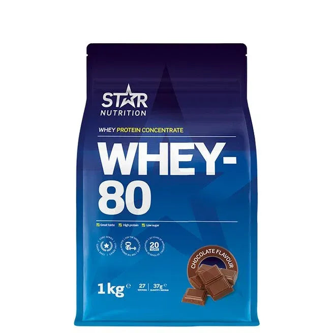 Star Nutrition Whey-80, 1 kg, Choklad