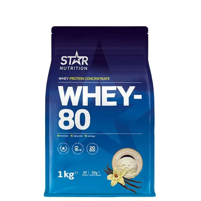 Star Nutrition Whey-80, 1 kg, Vanilla