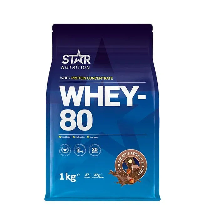 Star Nutrition Whey-80, 1 kg, Chockolate/Hazelnut