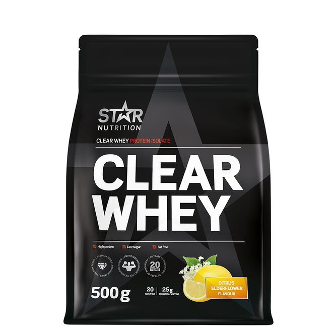 Star Nutrition Clear Whey Vassleprotein 500 g Citrus Elderflower