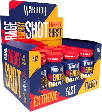 Warrior Rage Energy Shots - 12 x 60 ml Energy Burst