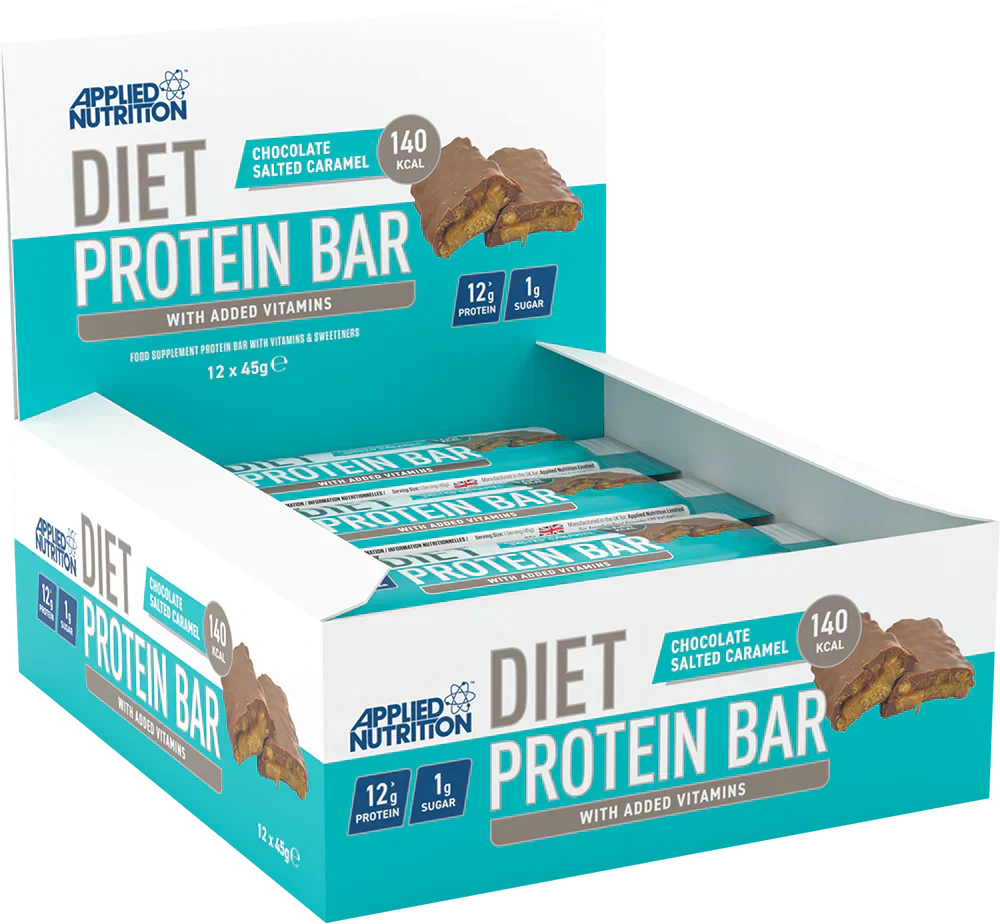Applied Nutrition Diet Protein Bar - 12 x 45 g Chocolate Salted Caramel