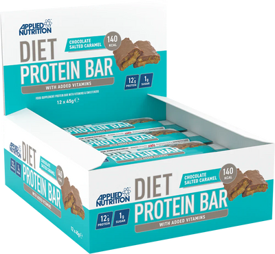 Applied Nutrition Diet Protein Bar - 12 x 45 g Chocolate Salted Caramel