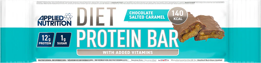 Applied Nutrition Diet Protein Bar - 12 x 45 g Chocolate Salted Caramel