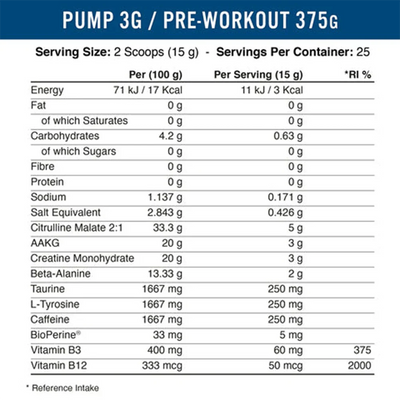 Applied Nutrition Pump 3G Pre-Workout - 375 g Fruit Burst