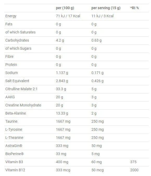 Applied Nutrition Pump 3G Zero Stim - 375 g Fruit Burst