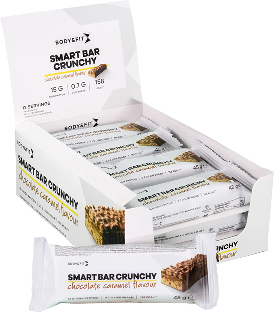 Body & Fit Smart Bar Crunchy - 12 x 45 g Chocolate Caramel