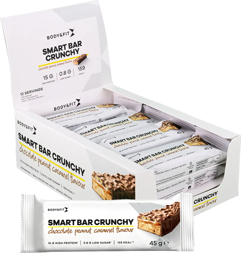 Body & Fit Smart Bar Crunchy - 12 x 45 g Chocolate Peanut Caramel