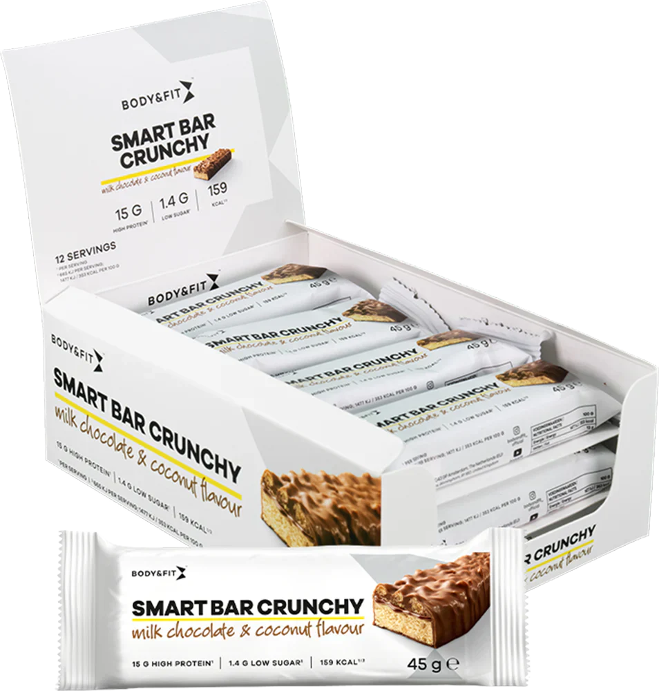 Body & Fit Smart Bar Crunchy - 12 x 45 g Milk Chocolate & Coconut