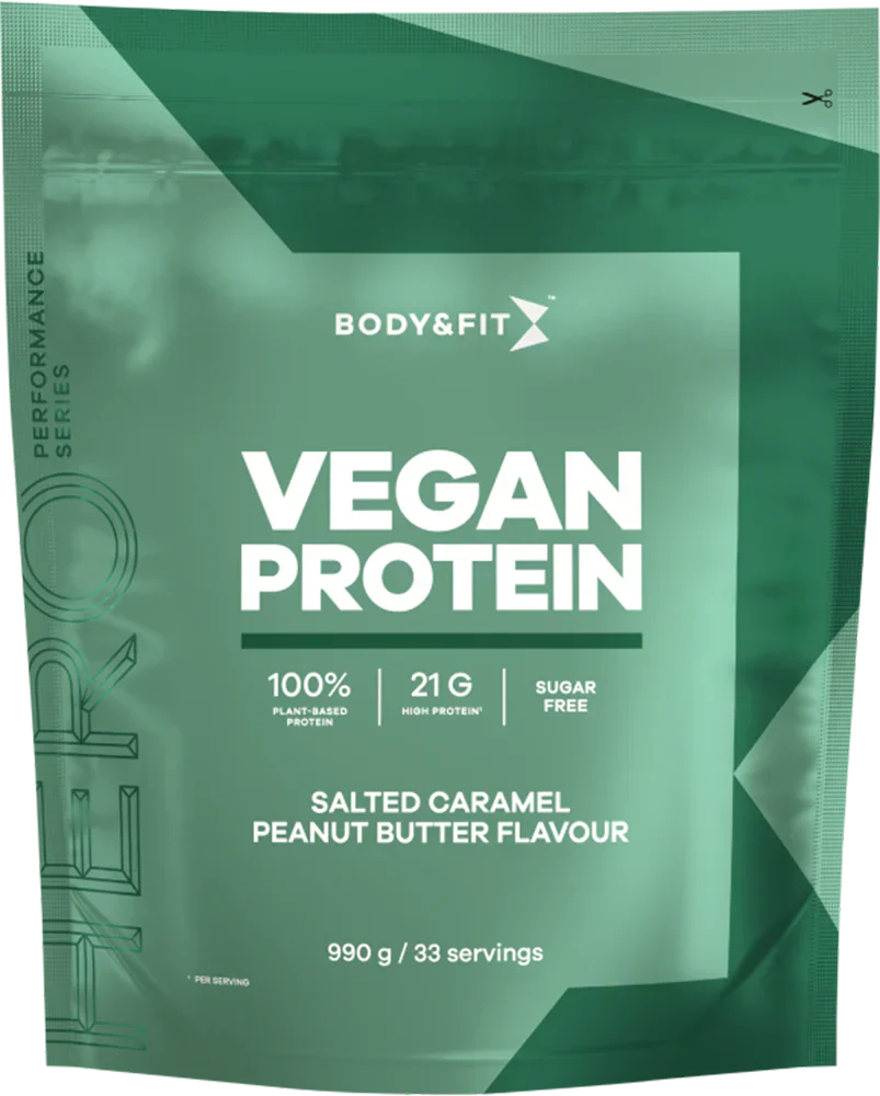 Body & Fit Vegan Protein - 990 g Salted Caramel Peanut Butter