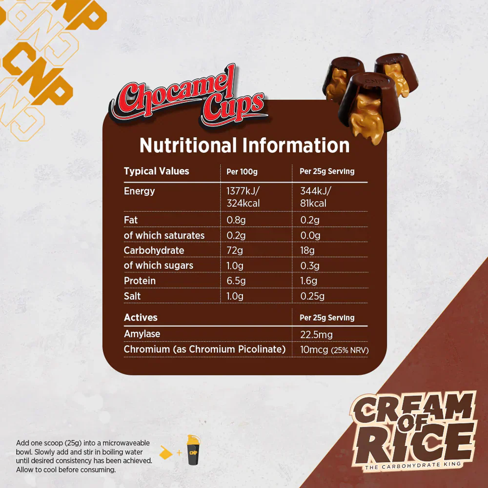 CNP Cream Of Rice - 2000 g Chocamel Cups