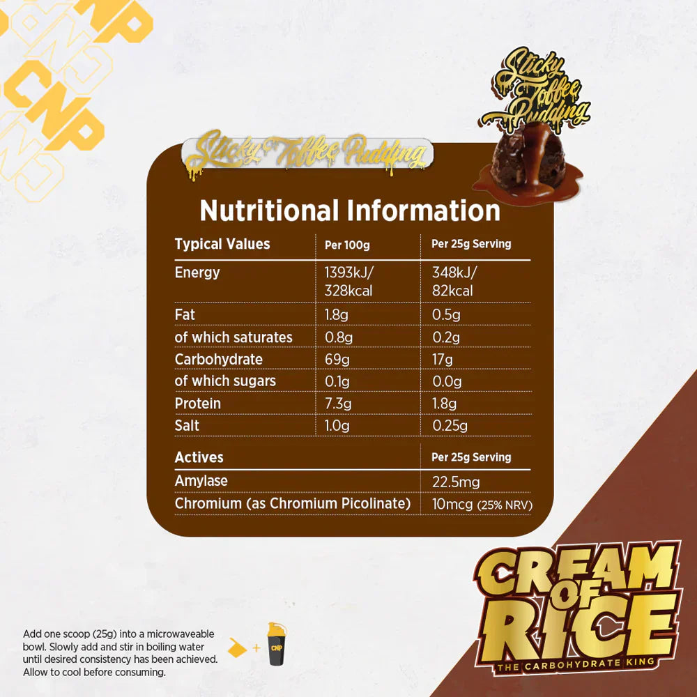 CNP Cream Of Rice - 2000 g Sticky Toffee