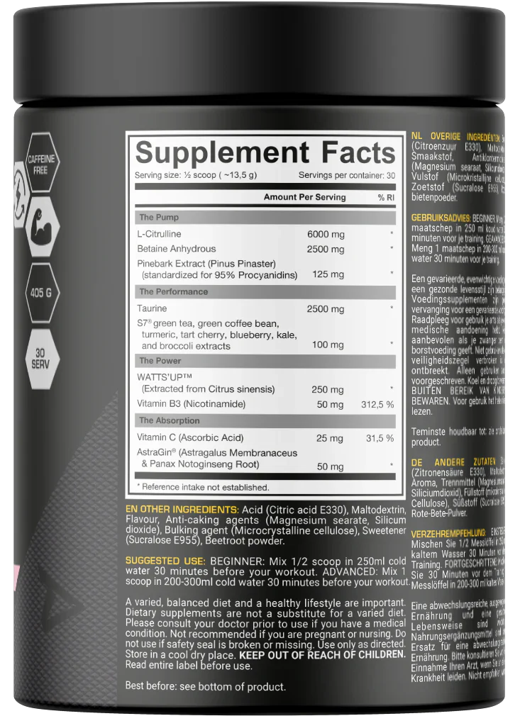 Dedicated Nutrition Unstoppable Pump - 405 g Fruit Punch