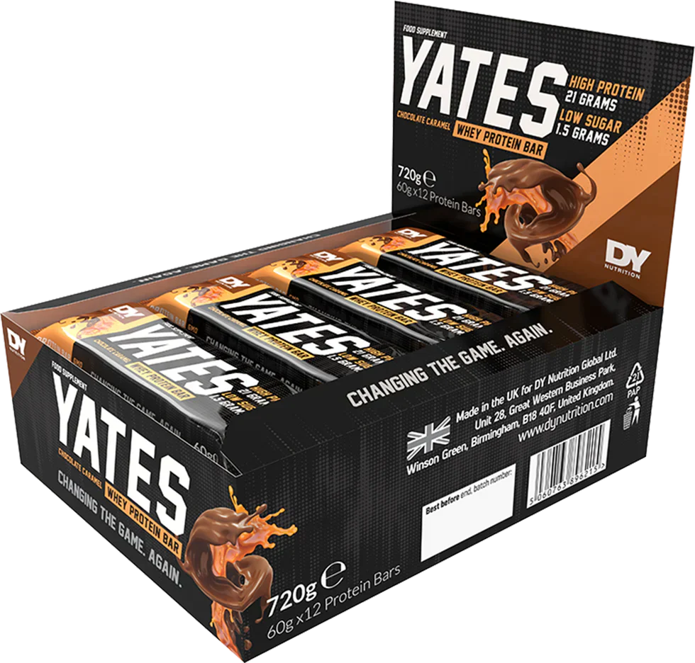 Dorian Yates Nutrition Whey Protein Bar - 12 x 60 g Chocolate Caramel