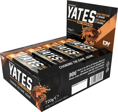 Dorian Yates Nutrition Whey Protein Bar - 12 x 60 g Chocolate Caramel