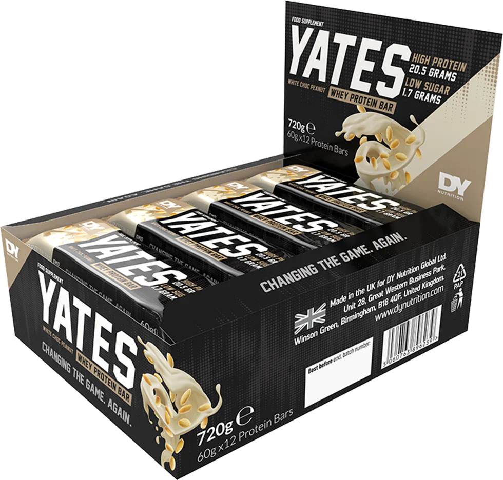 Dorian Yates Nutrition Whey Protein Bar - 12 x 60 g White Chocolate Peanut
