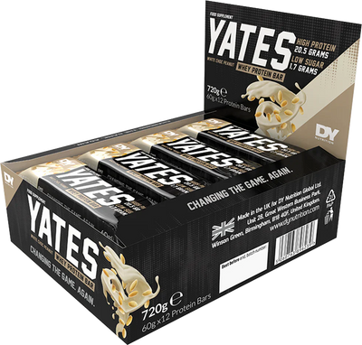 Dorian Yates Nutrition Whey Protein Bar - 12 x 60 g White Chocolate Peanut