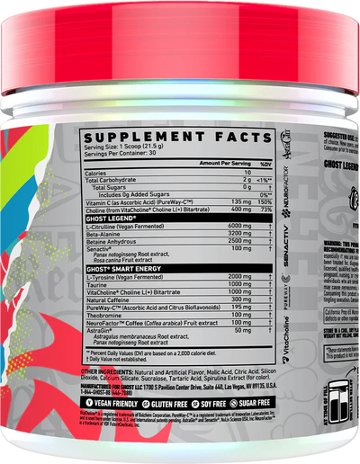 Ghost Legend V4 - 30 servings Sour Strips Rainbow Candy