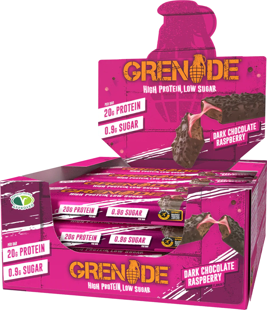 Grenade Protein Bar - 12 x 60 g Dark Chocolate Raspberry