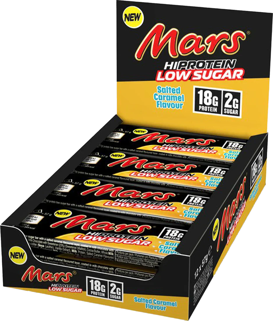 Mars HiProtein Low Sugar Bar - 12 x 57 g - Saltad karamell