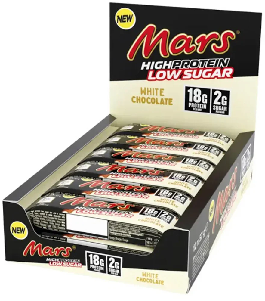 Mars HiProtein Low Sugar Bar - 12 x 57 g - Vit choklad