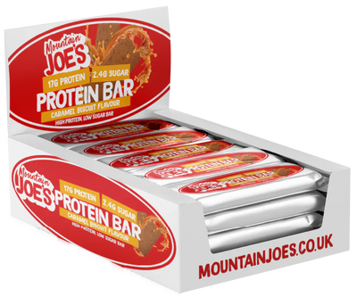 Mountain Joe's Protein Bar - 12 x 55 g Caramel Biscuit