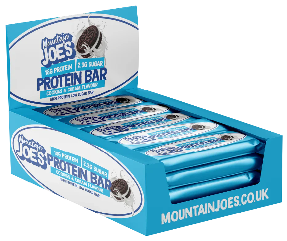 Mountain Joe's Protein Bar - 12 x 55 g Chocolate Cookie Cream