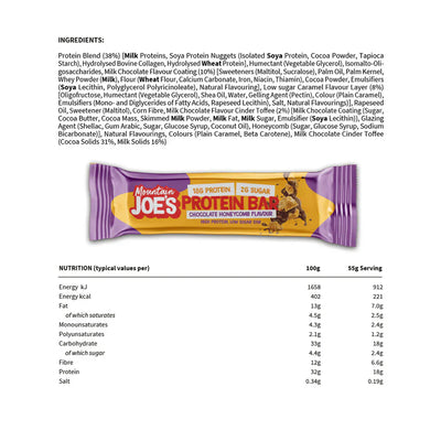 Mountain Joe's Protein Bar - 12 x 55 g Chocolate Honeycomb