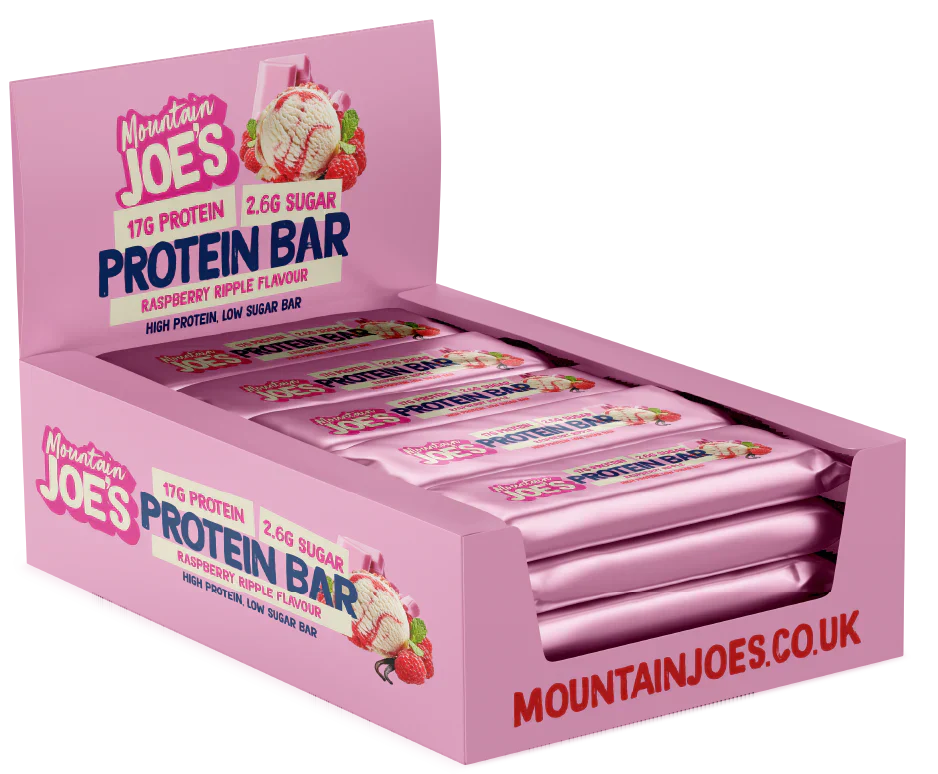 Mountain Joe's Protein Bar - 12 x 55 g Raspberry Ripple