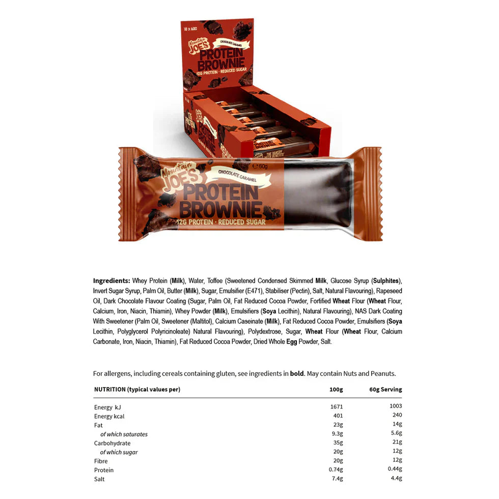 Mountain Joe's Protein Brownie - 10 x 60 g Chocolate Caramel