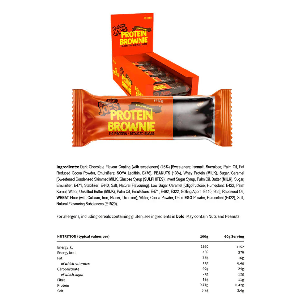 Mountain Joe's Protein Brownie - 10 x 60 g Chocolate Peanut