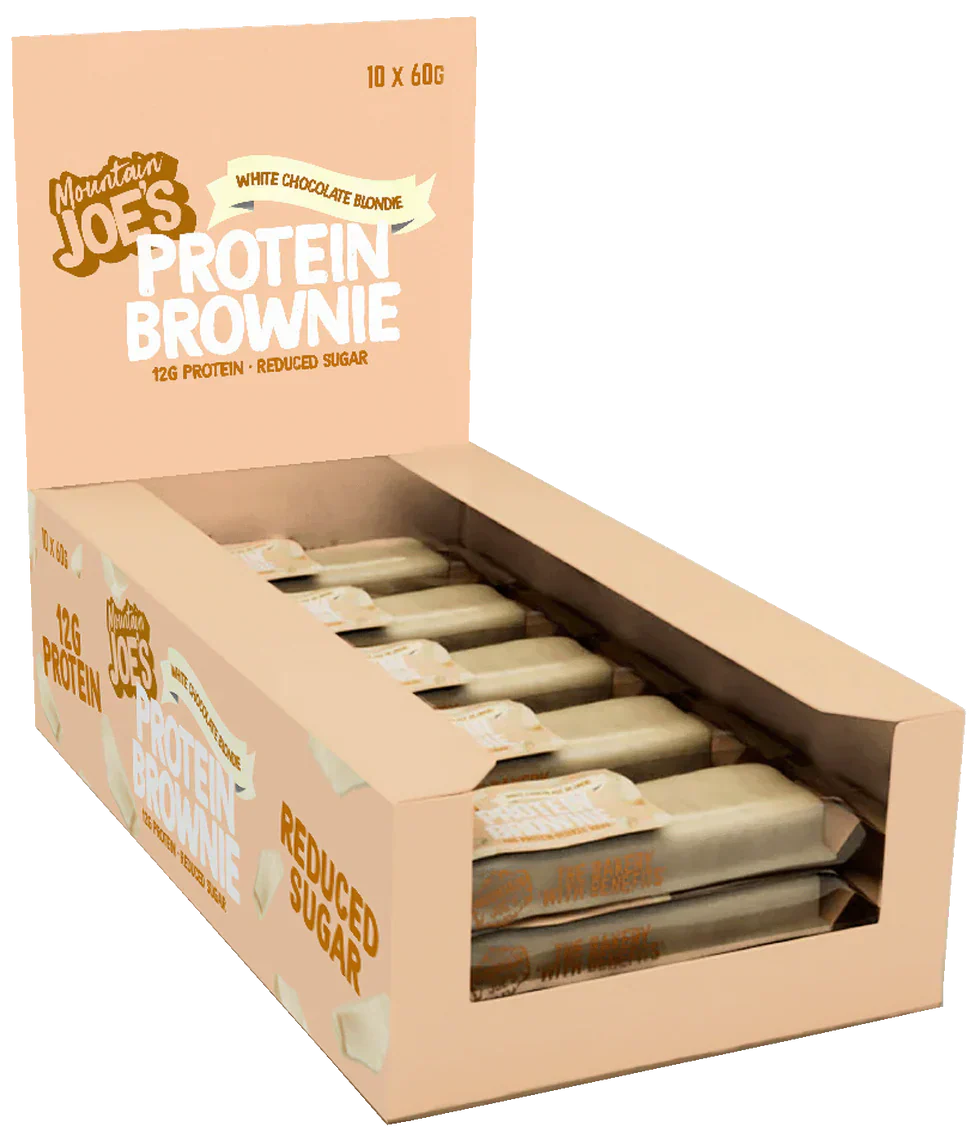 Mountain Joe's Protein Brownie - 10 x 60 g White Chocolate Blondie