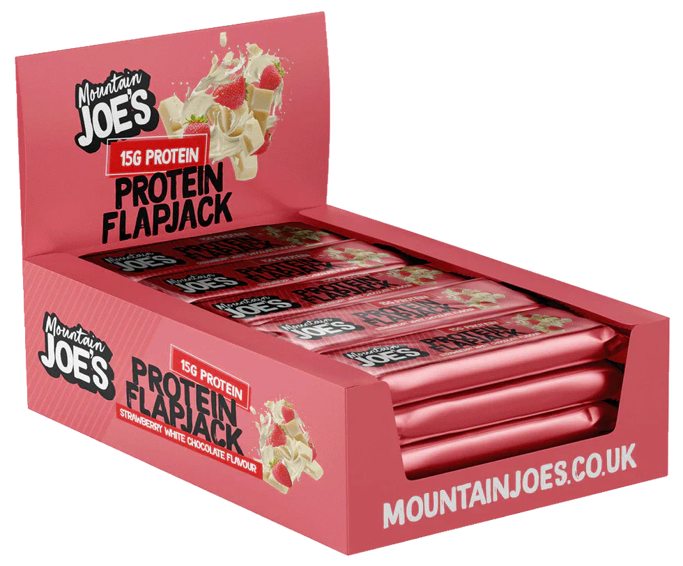 Mountain Joe's Protein Flapjacks - 16 x 60 g Strawberry & White Choco