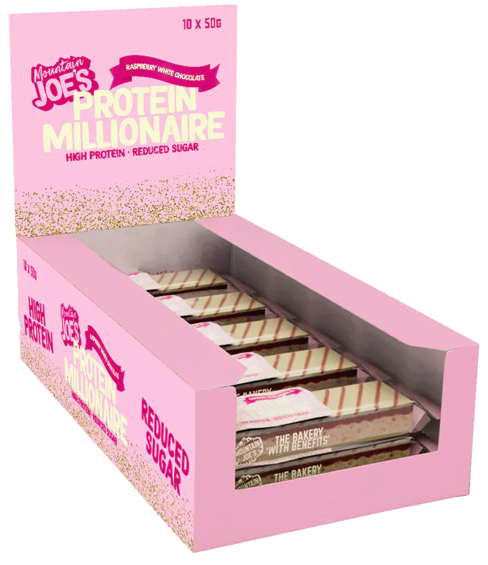 Mountain Joe's Protein Millionaire - 10 x 50 g Raspberry White Chocolate