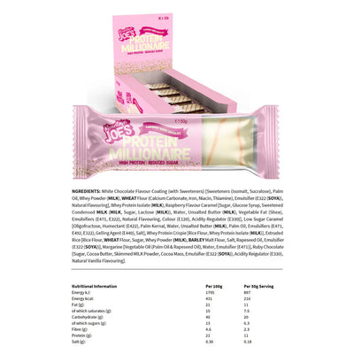 Mountain Joe's Protein Millionaire - 10 x 50 g Raspberry White Chocolate