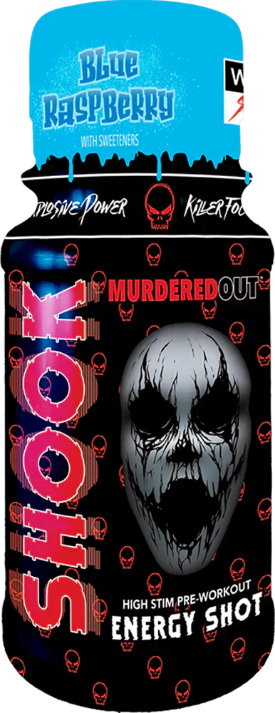 Murdered Out SHOOK Energy Shots - 12 x 60 ml Blue Raspberry