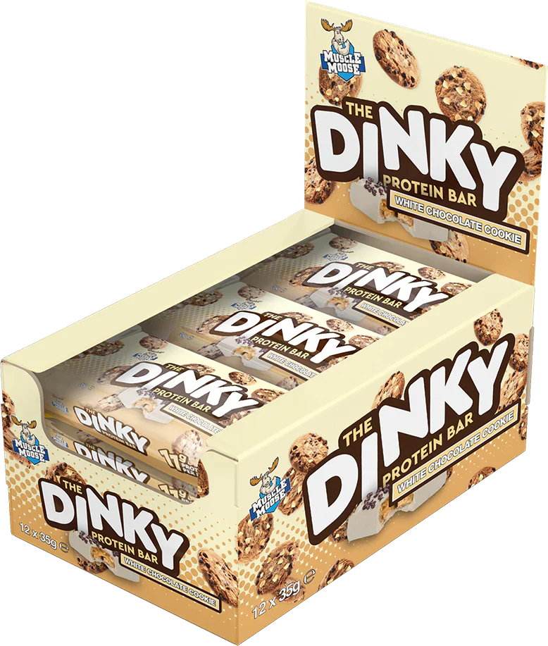 Muscle Moose Dinky Bars - 12 x 35 g White Chocolate Cookie