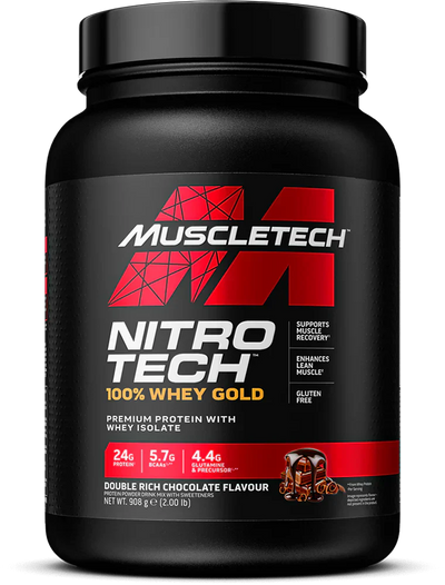 MuscleTech Nitro Tech 100% Whey Gold - 908 g Double Rich Chocolate