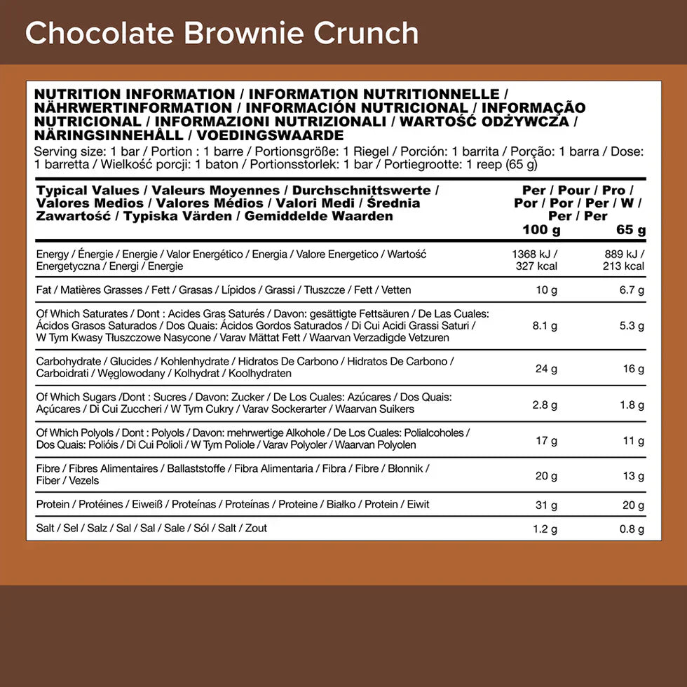 Optimum Nutrition Protein Bar - 10 x 65 g Chocolate Brownie Crunch