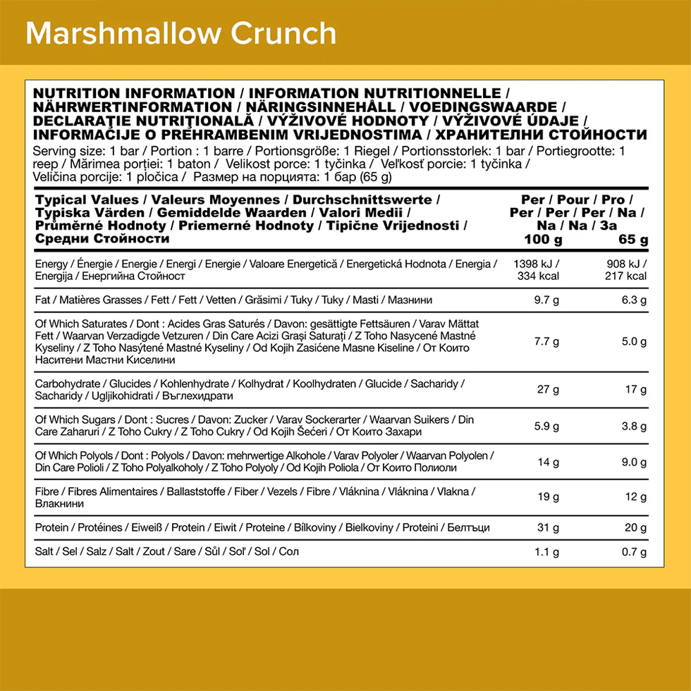 Optimum Nutrition Protein Bar - 10 x 65 g Marshmallow Crunch