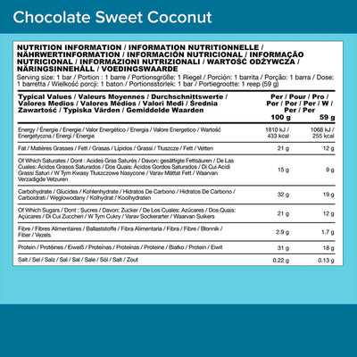 Optimum Nutrition Protein Bar - 12 x 59 g Chocolate Sweet Coconut