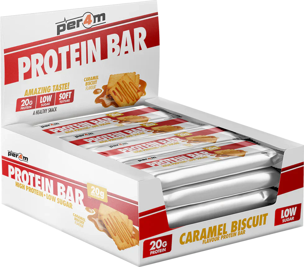 PER4M Protein Bar - 12 x 62 g Caramel Biscuit