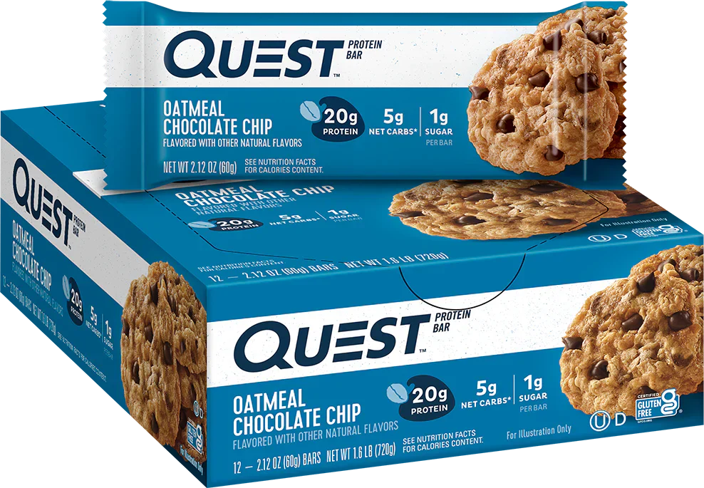 Quest Bar - 12 x 60 g Oatmeal Chocolate Chip