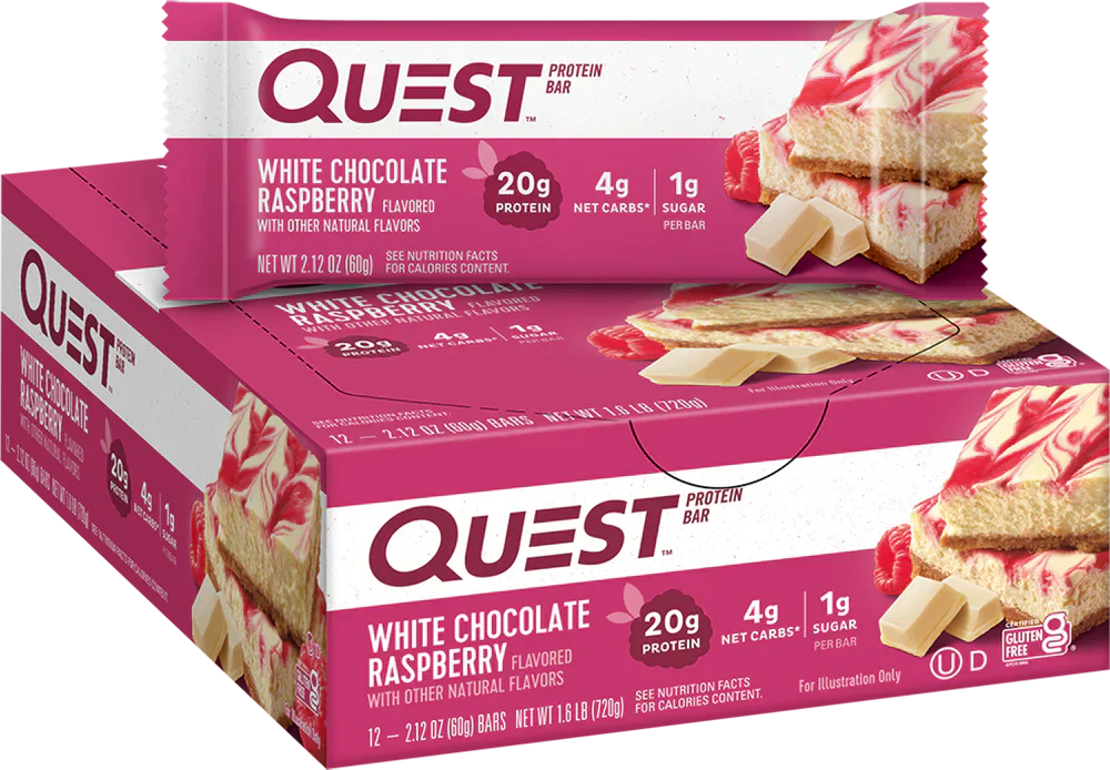 Quest Bar - 12 x 60 g White Chocolate Raspberry