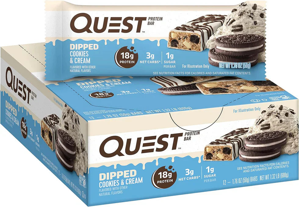 Quest Dipped Bar - 12 x 50 g Cookies and Cream