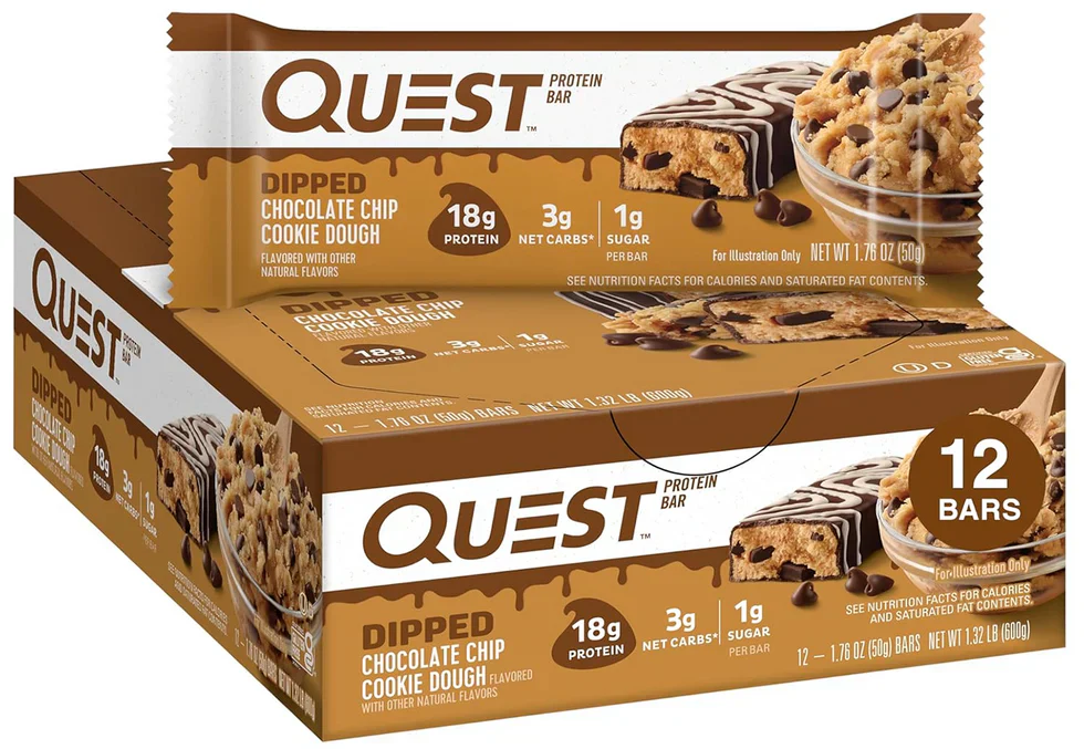 Quest Dipped Bar - 12 x 50 g Chocolate Chip Cookie Dough