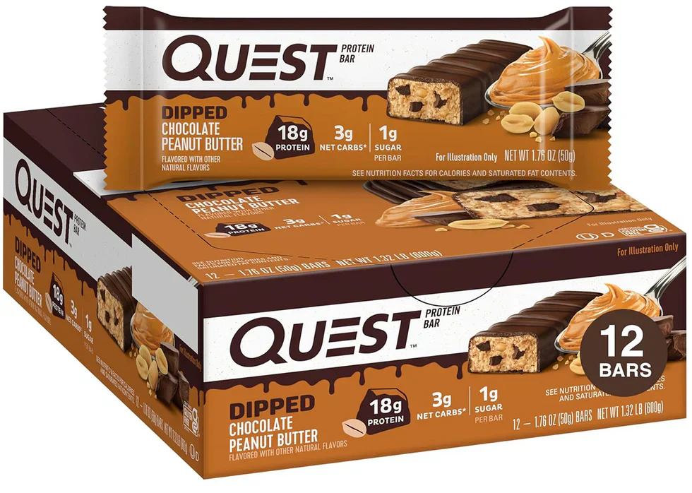 Quest Dipped Bar - 12 x 50 g Chocolate Peanut Butter