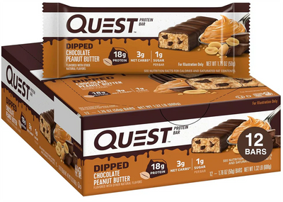Quest Dipped Bar - 12 x 50 g Chocolate Peanut Butter