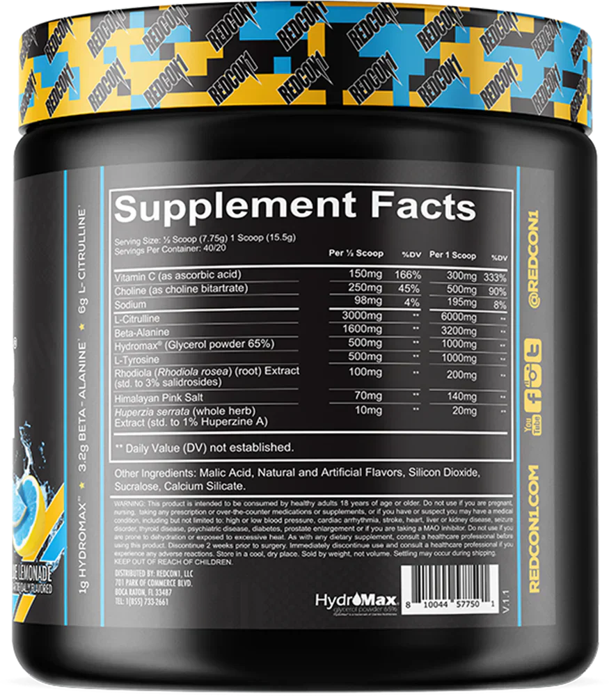 Redcon1 Total War Pump - 20 servings Blue Lemonade